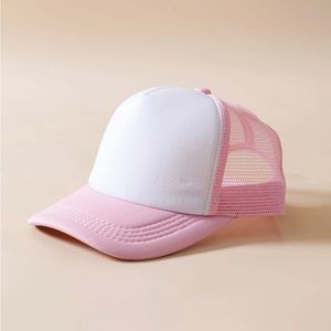 Pink and white hat